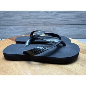 HAVAIANAS Flip Flops Sandals - Black Size 11-12T